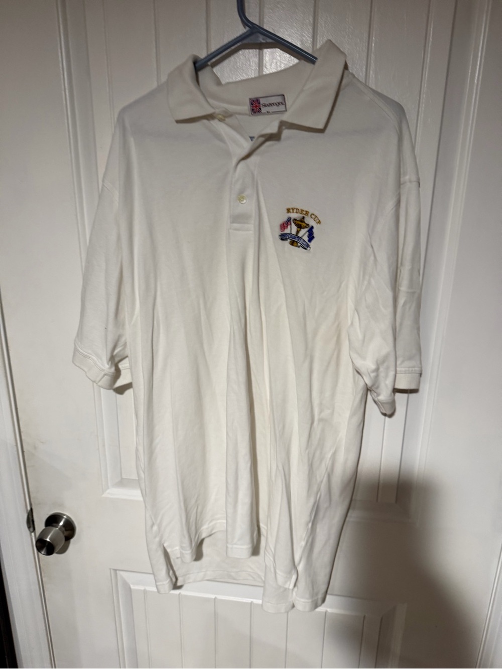 Slazenger Ryder Cup Cream Polo Shirt with Embroidered Crest